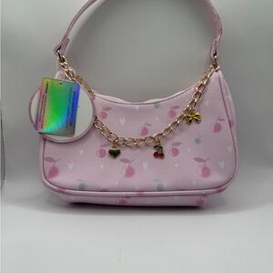 Pink Cherry Patterned Women's Bag